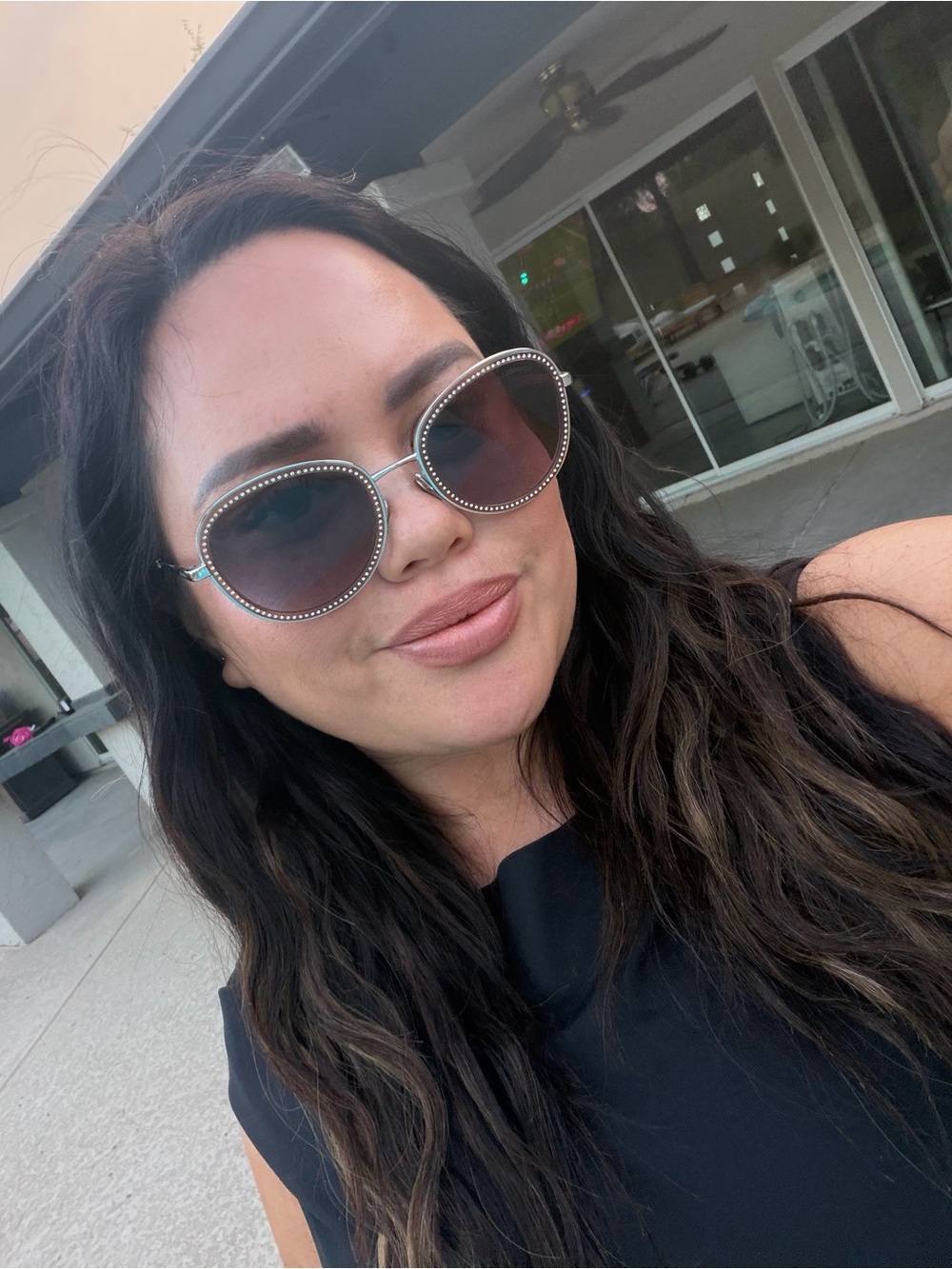 Chanel Swarovski Trim Sunglasses - Black